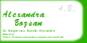 alexandra bozsan business card